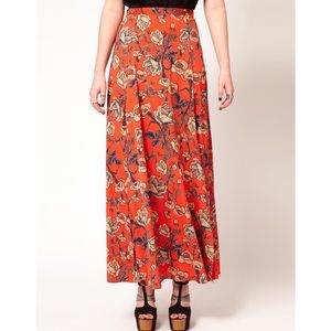 MINKPINK Inked Rose Maxi Skirt with slits